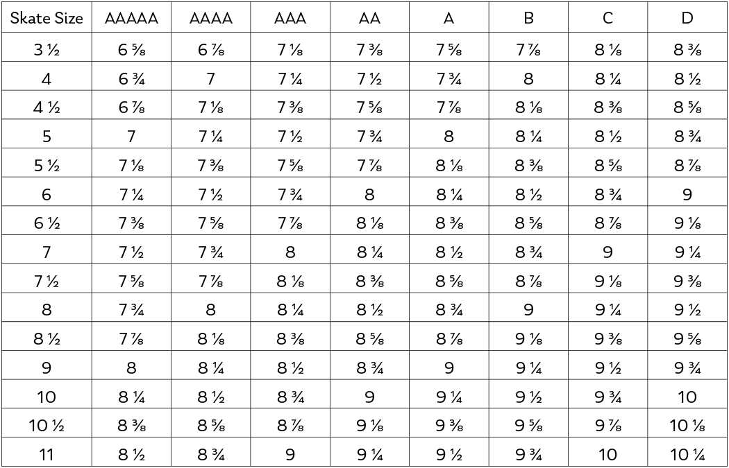 Figure Skate Sizing Guide Men, Women, Children SPTeri